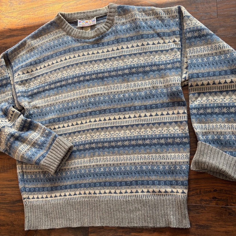Vintage Wool Blend Fair Isle Patterned Forum Italy Sportswear Sweater